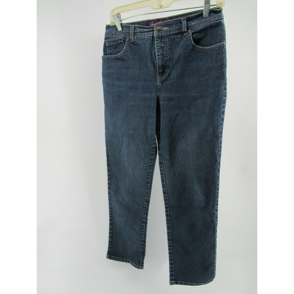 Gloria Vanderbilt Amanda Jeans Womens Size 8 Short Blue straight leg Mid Rise - Picture 2 of 10